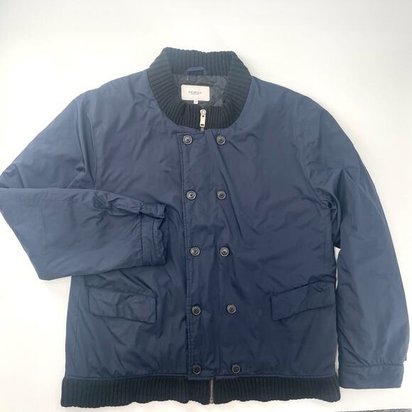 Mens PRINGLE of Scotland Zip-Up Quilted Jacket, Knit Navy Blue, 3XL